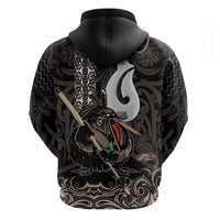 Aotearoa Hei Matau Zip Hoodie Haka Kiwi Mix Maori Mangopare