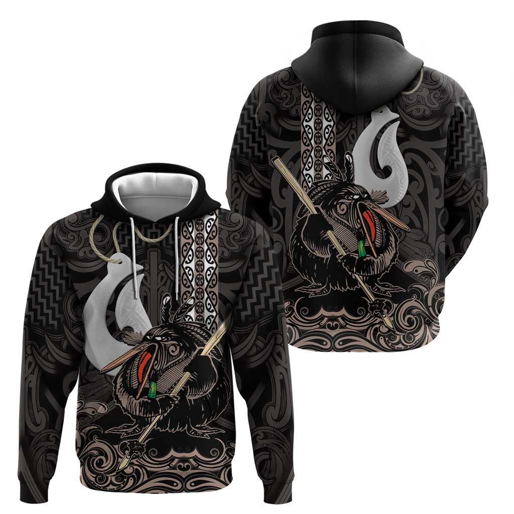 Aotearoa Hei Matau Zip Hoodie Haka Kiwi Mix Maori Mangopare