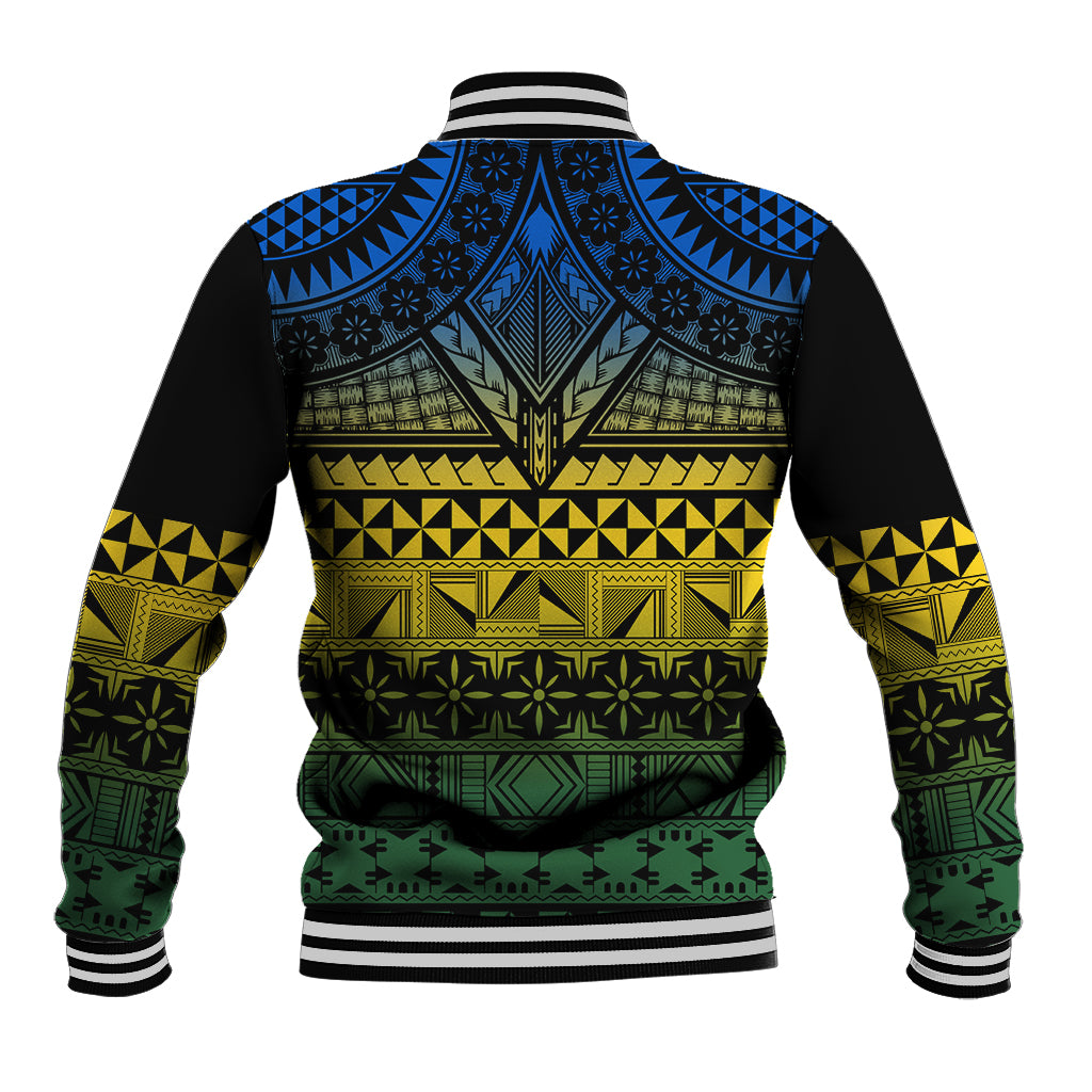 Halo Olaketa Solomon Islands Baseball Jacket Melanesian Tribal Pattern Gradient Version LT14 - Polynesian Pride