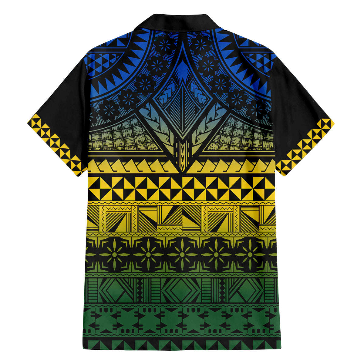 Halo Olaketa Solomon Islands Family Matching Summer Maxi Dress and Hawaiian Shirt Melanesian Tribal Pattern Gradient Version LT14 - Polynesian Pride