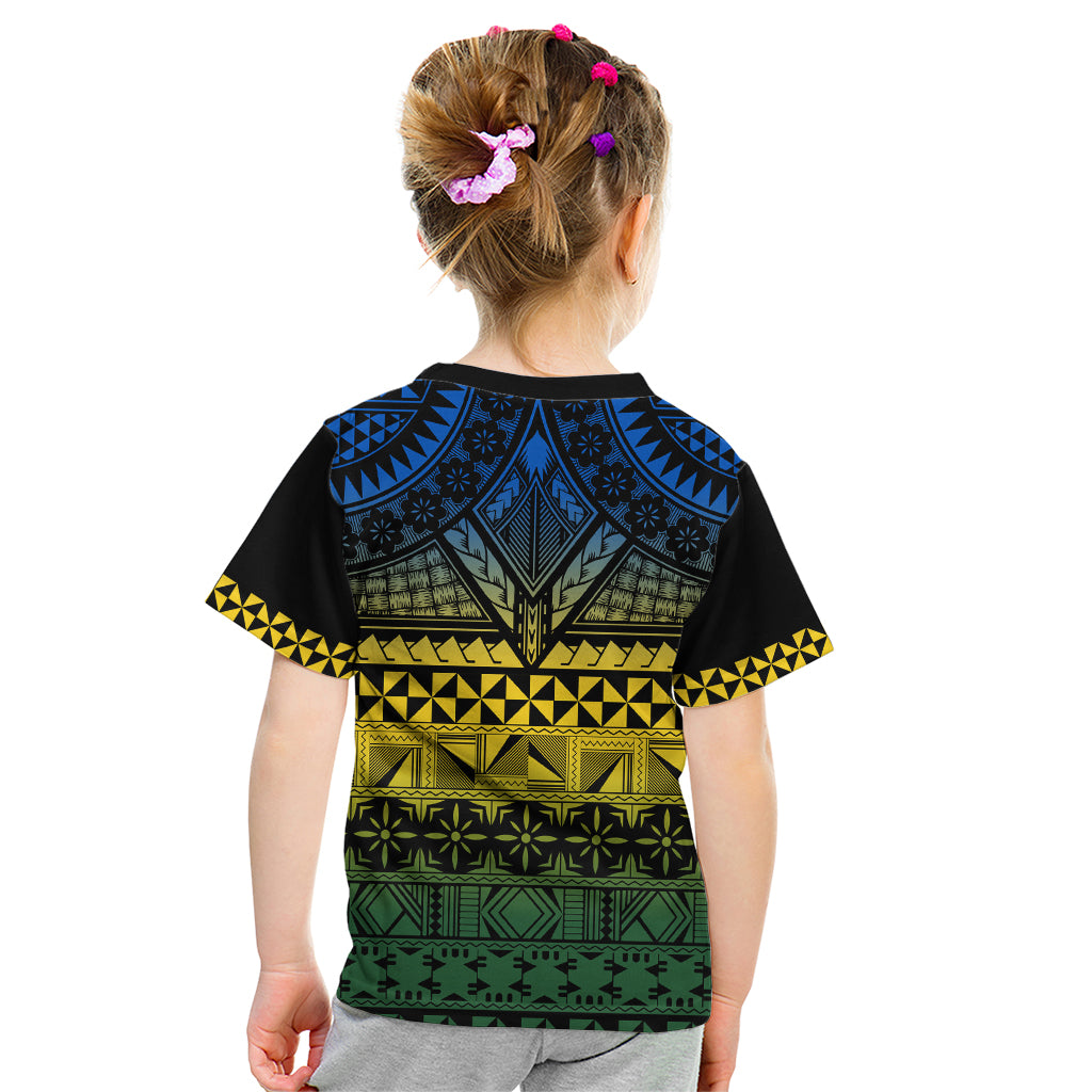 Halo Olaketa Solomon Islands Kid T Shirt Melanesian Tribal Pattern Gradient Version LT14 - Polynesian Pride