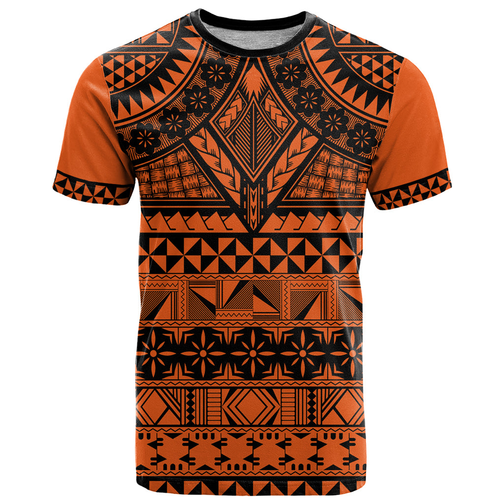 Halo Olaketa Solomon Islands T Shirt Melanesian Tribal Pattern Orange Version LT14 Orange - Polynesian Pride