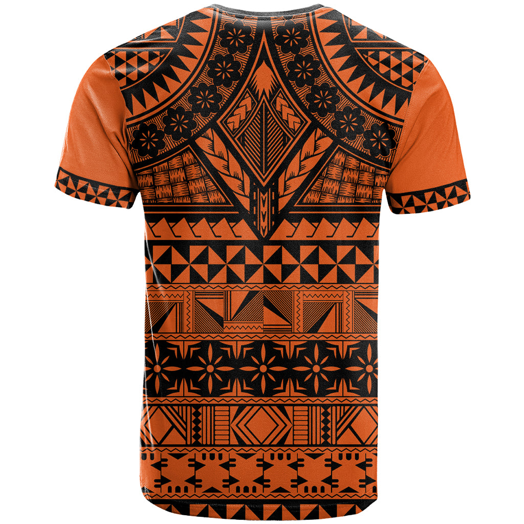 Halo Olaketa Solomon Islands T Shirt Melanesian Tribal Pattern Orange Version LT14 - Polynesian Pride