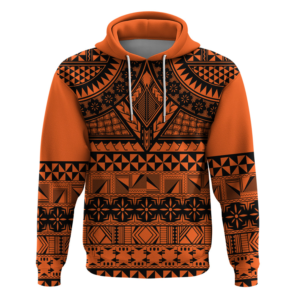 Halo Olaketa Solomon Islands Zip Hoodie Melanesian Tribal Pattern Orange Version LT14 Pullover Hoodie Orange - Polynesian Pride