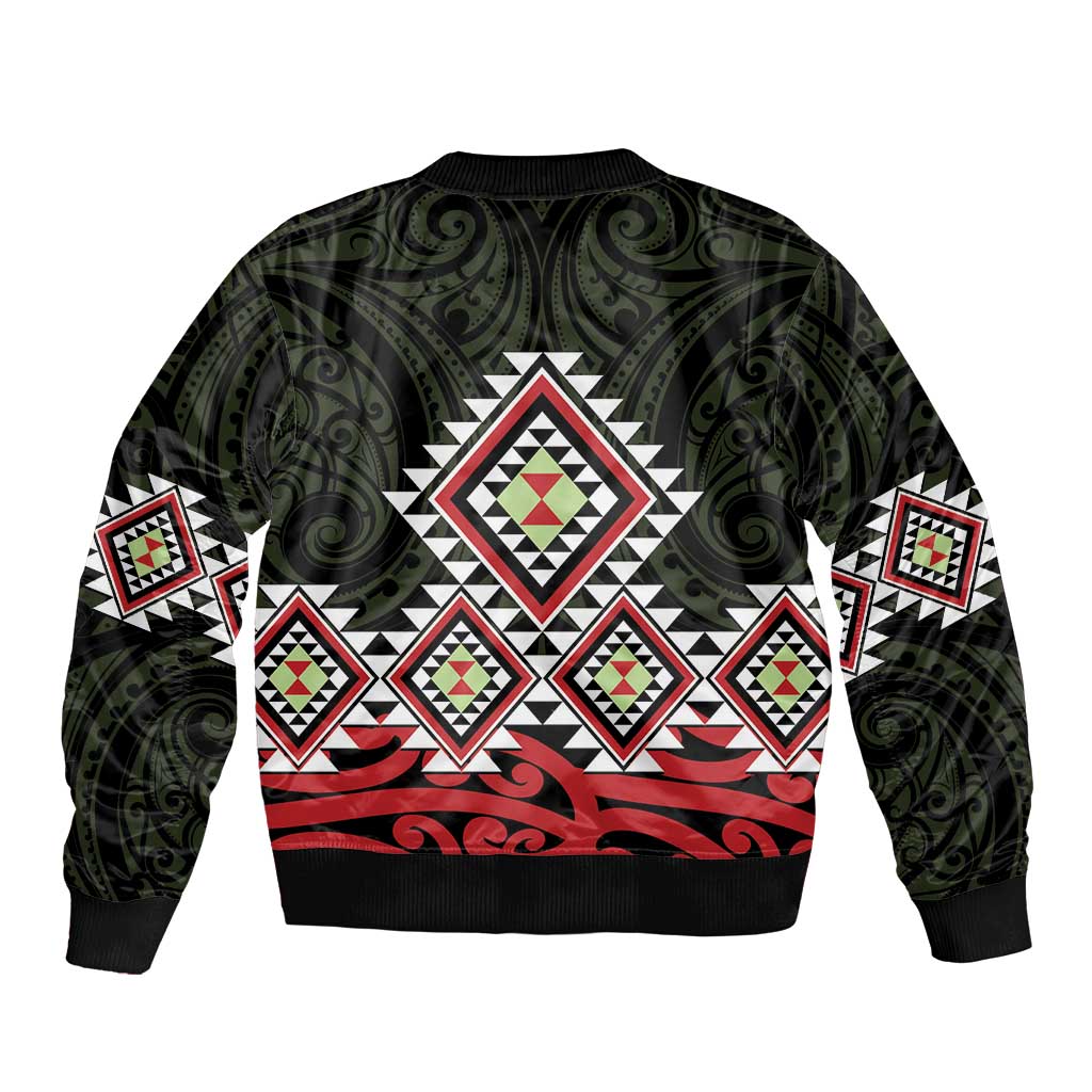 Kia Ora Aotearoa Bomber Jacket 2025 Pasifika Maori Taniko Motifs