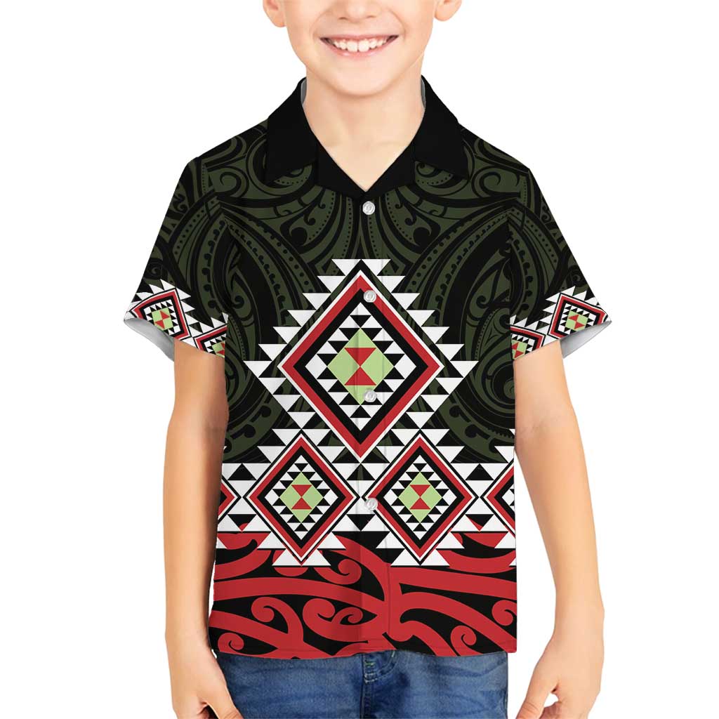 Kia Ora Aotearoa Family Matching Puletasi and Hawaiian Shirt 2025 Pasifika Maori Taniko Motifs
