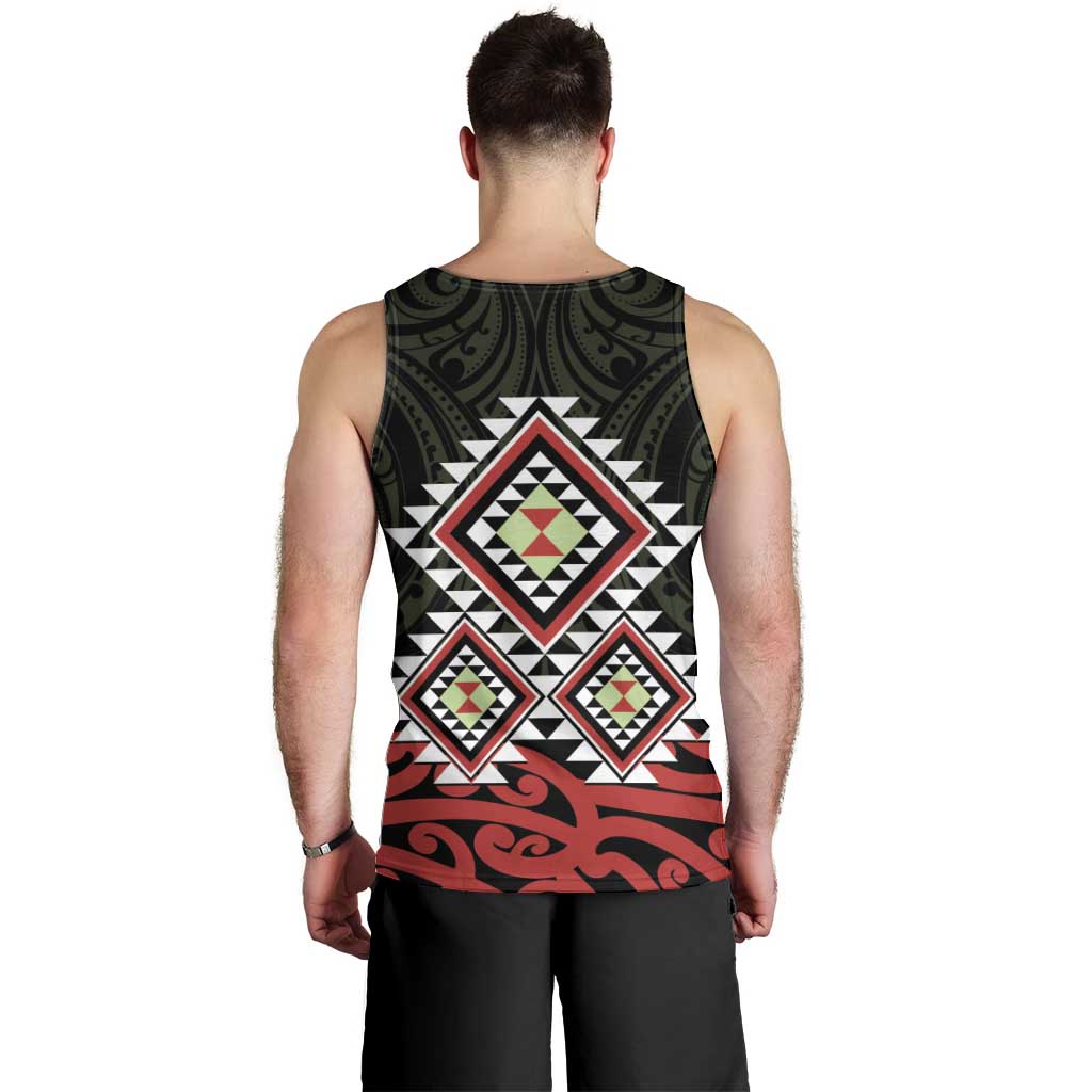 Kia Ora Aotearoa Men Tank Top 2025 Pasifika Maori Taniko Motifs