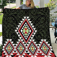 Kia Ora Aotearoa Quilt 2025 Pasifika Maori Taniko Motifs LT14 Black - Polynesian Pride