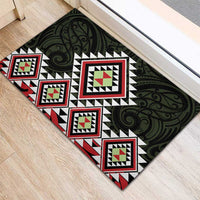 Kia Ora Aotearoa Rubber Doormat 2025 Pasifika Maori Taniko Motifs LT14 - Polynesian Pride