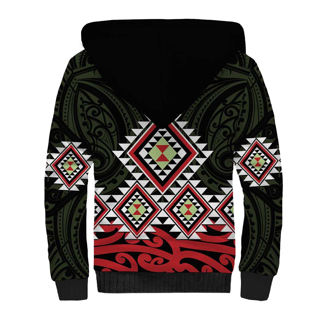 Kia Ora Aotearoa Sherpa Hoodie 2025 Pasifika Maori Taniko Motifs