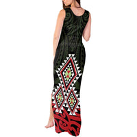Kia Ora Aotearoa Tank Maxi Dress 2025 Pasifika Maori Taniko Motifs
