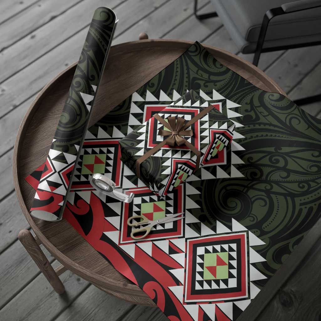 Kia Ora Aotearoa Wrapping Paper 2025 Pasifika Maori Taniko Motifs - Polynesian Pride