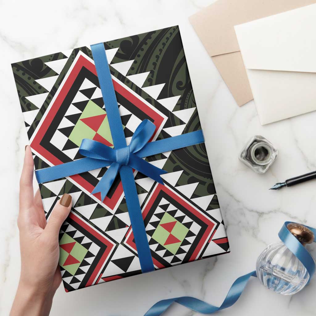Kia Ora Aotearoa Wrapping Paper 2025 Pasifika Maori Taniko Motifs - Polynesian Pride