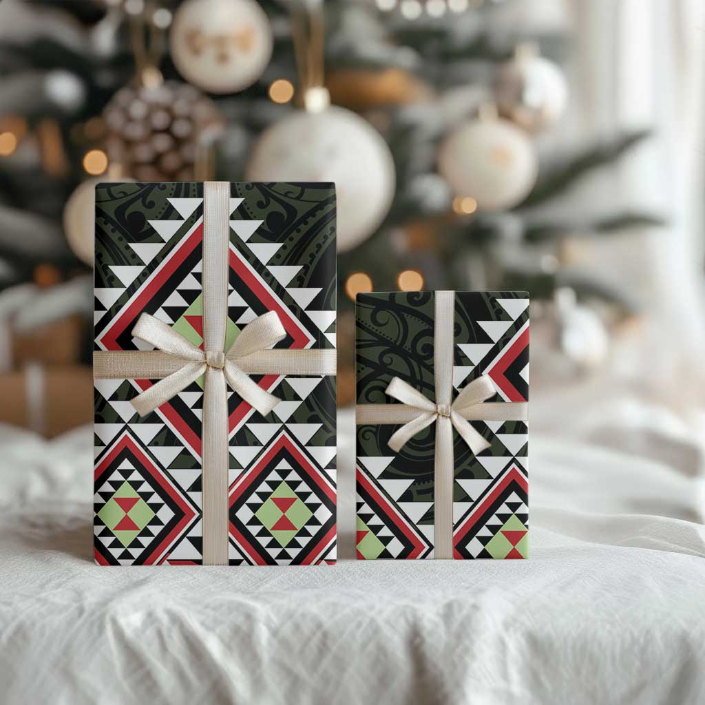 Kia Ora Aotearoa Wrapping Paper 2025 Pasifika Maori Taniko Motifs - Polynesian Pride