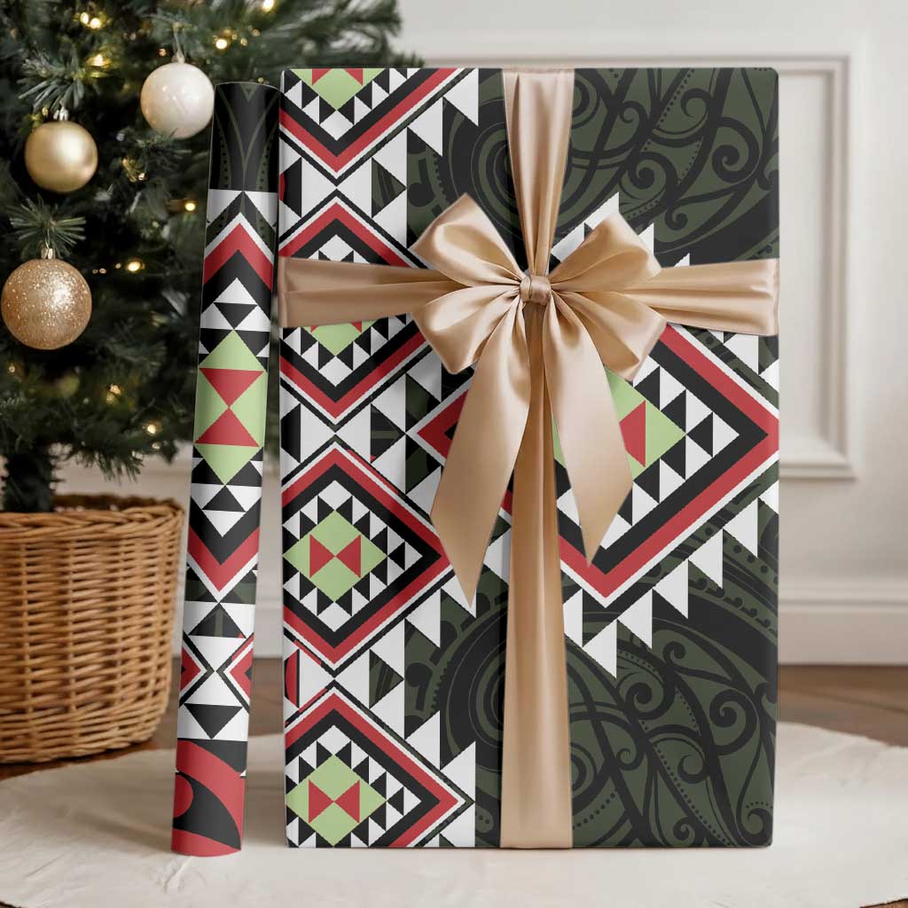 Kia Ora Aotearoa Wrapping Paper 2025 Pasifika Maori Taniko Motifs - Polynesian Pride