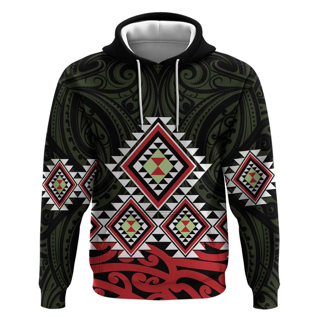 Kia Ora Aotearoa Zip Hoodie 2025 Pasifika Maori Taniko Motifs