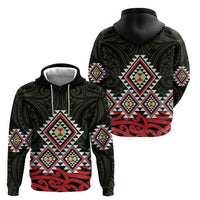 Kia Ora Aotearoa Zip Hoodie 2025 Pasifika Maori Taniko Motifs