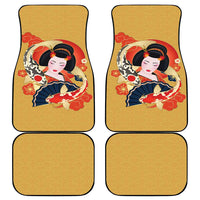 Japanese Geisha Koi Fish Car Mats Cherry Blossoms Yellow Seigaiha Pattern LT14 - Polynesian Pride
