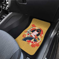 Japanese Geisha Koi Fish Car Mats Cherry Blossoms Yellow Seigaiha Pattern LT14 - Polynesian Pride