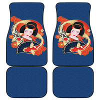 Japanese Geisha Koi Fish Car Mats Cherry Blossoms Blue Seigaiha Pattern LT14 - Polynesian Pride