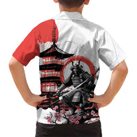 Japanese Samurai Warrior Enso Family Matching Off Shoulder Short Dress and Hawaiian Shirt Japan Pagoda Sakura Watercolor LT14 - Polynesian Pride