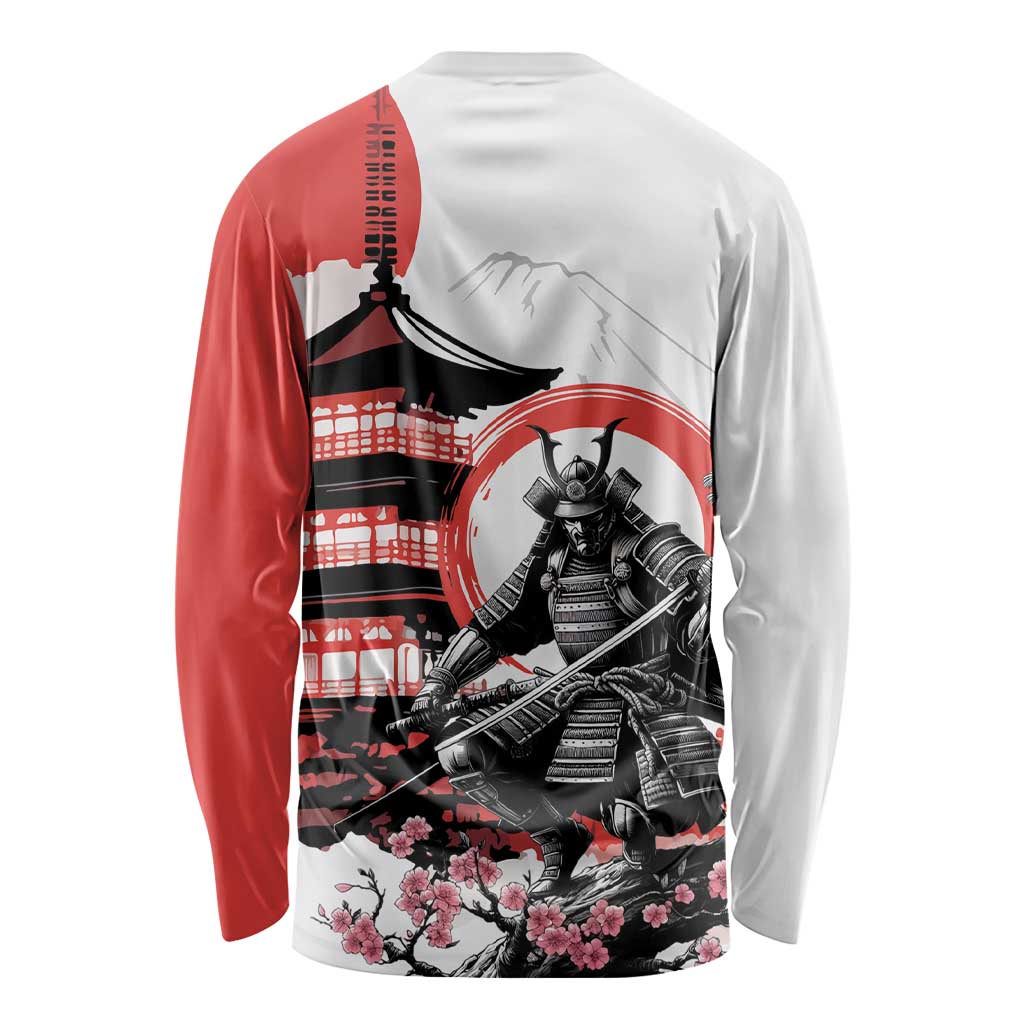 Japanese Samurai Warrior Enso Long Sleeve Shirt Japan Pagoda Sakura Watercolor LT14 - Polynesian Pride