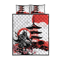 Japanese Samurai Warrior Enso Quilt Bed Set Japan Pagoda Sakura Watercolor LT14 - Polynesian Pride