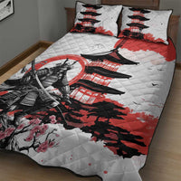 Japanese Samurai Warrior Enso Quilt Bed Set Japan Pagoda Sakura Watercolor LT14 - Polynesian Pride
