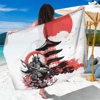 Japanese Samurai Warrior Enso Sarong Japan Pagoda Sakura Watercolor LT14 One Size 44 x 66 inches White - Polynesian Pride