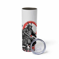 Japanese Samurai Warrior Enso Skinny Tumbler Japan Pagoda Sakura Watercolor - Polynesian Pride