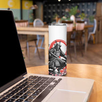 Japanese Samurai Warrior Enso Skinny Tumbler Japan Pagoda Sakura Watercolor - Polynesian Pride