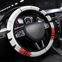 Japanese Samurai Warrior Enso Steering Wheel Cover Japan Pagoda Sakura Watercolor - Polynesian Pride