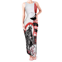 Japanese Samurai Warrior Enso Tank Maxi Dress Japan Pagoda Sakura Watercolor - Polynesian Pride