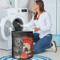 Japanese Dragon Katana Enso Laundry Basket Japan Pagoda Seamless Cloud - Polynesian Pride
