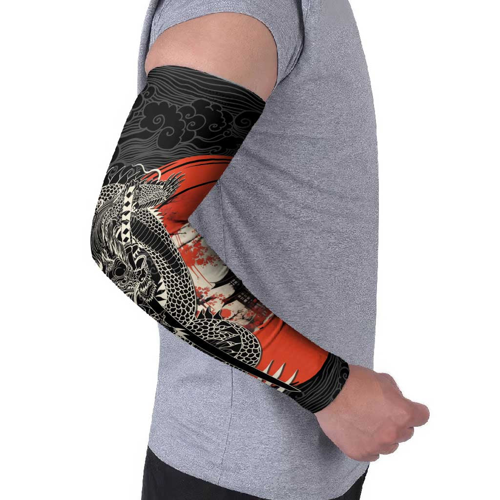 Japanese Dragon Katana Enso Arm Sleeves Japan Pagoda Seamless Cloud LT14 - Polynesian Pride
