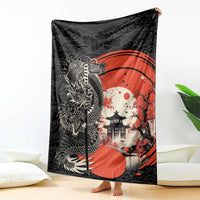 Japanese Dragon Katana Enso Blanket Japan Pagoda Seamless Cloud LT14 - Polynesian Pride