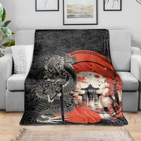 Japanese Dragon Katana Enso Blanket Japan Pagoda Seamless Cloud LT14 - Polynesian Pride