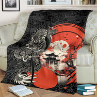 Japanese Dragon Katana Enso Blanket Japan Pagoda Seamless Cloud LT14 - Polynesian Pride