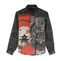 Japanese Dragon Katana Enso Women Casual Shirt Japan Pagoda Seamless Cloud - Polynesian Pride