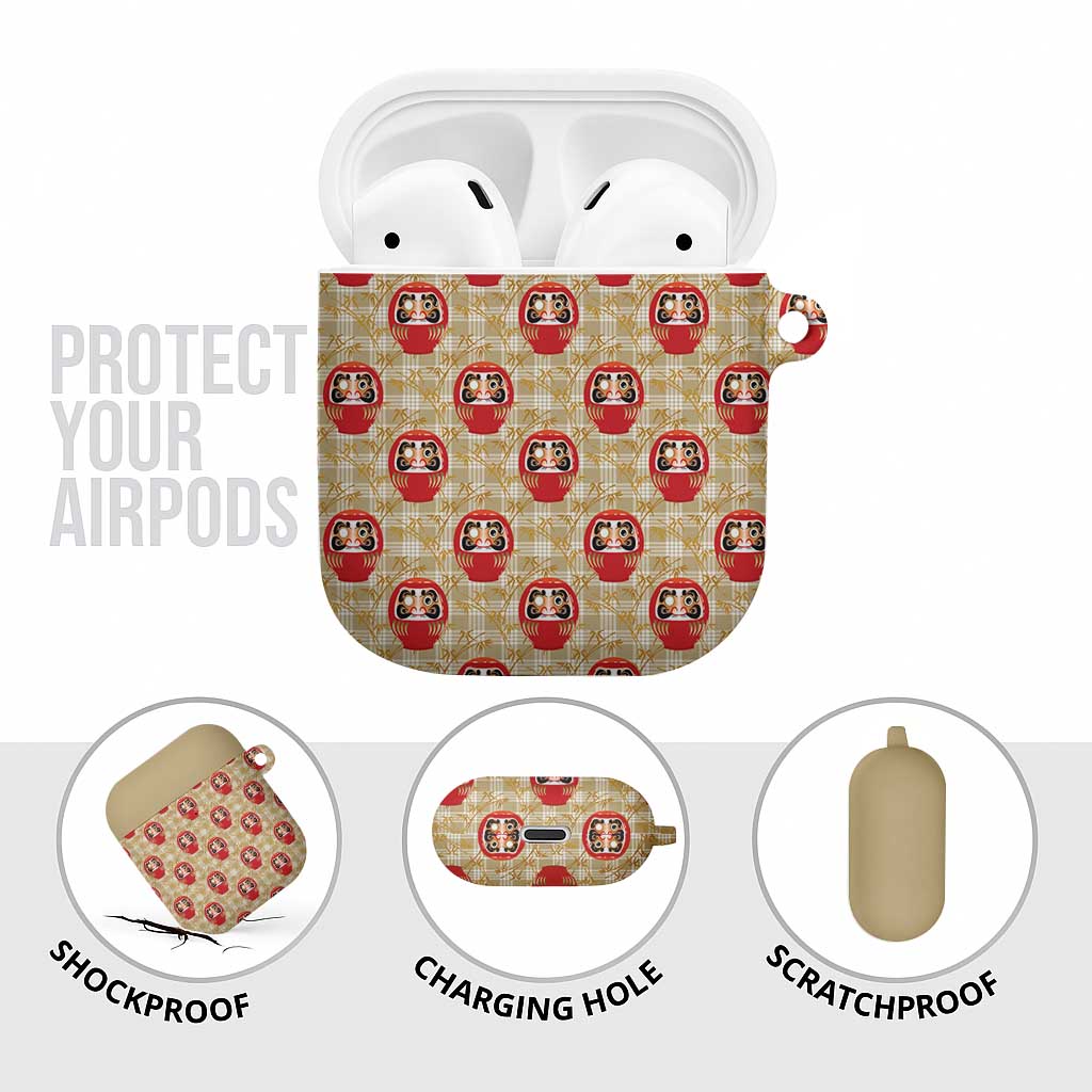 Japanese Daruma Doll AirPods Case Palaka With Seamless Bamboo Pattern LT14 - Polynesian Pride