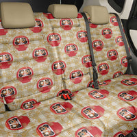 Japanese Daruma Doll Back Car Seat Cover Palaka With Seamless Bamboo Pattern - Polynesian Pride