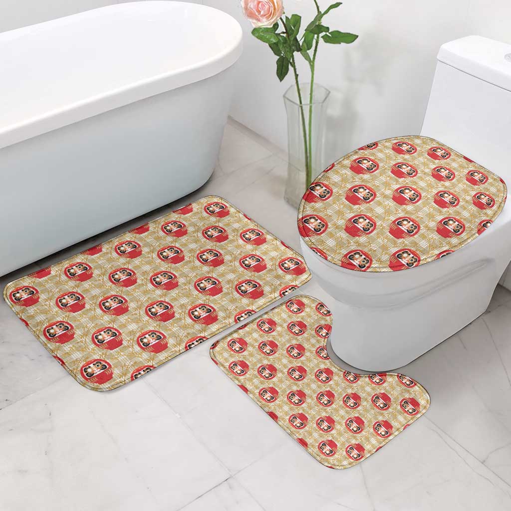 Japanese Daruma Doll Bathroom Set Palaka With Seamless Bamboo Pattern LT14 - Polynesian Pride
