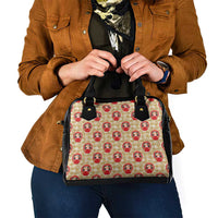 Japanese Daruma Doll Shoulder Handbag Palaka With Seamless Bamboo Pattern - Polynesian Pride