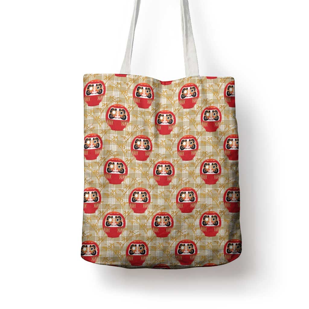 Japanese Daruma Doll Tote Bag Palaka With Seamless Bamboo Pattern LT14 - Polynesian Pride