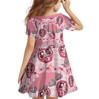 Japanese Daruma Doll Palaka Family Matching Puletasi and Hawaiian Shirt Cherry Blossoms With Shell Lei LT14 - Polynesian Pride