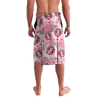Japanese Daruma Doll Palaka Lavalava Cherry Blossoms With Shell Lei - Polynesian Pride