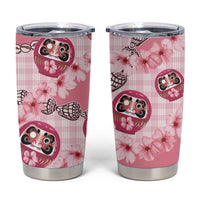 Japanese Daruma Doll Palaka Tumbler Cup Cherry Blossoms With Shell Lei LT14 Pink - Polynesian Pride