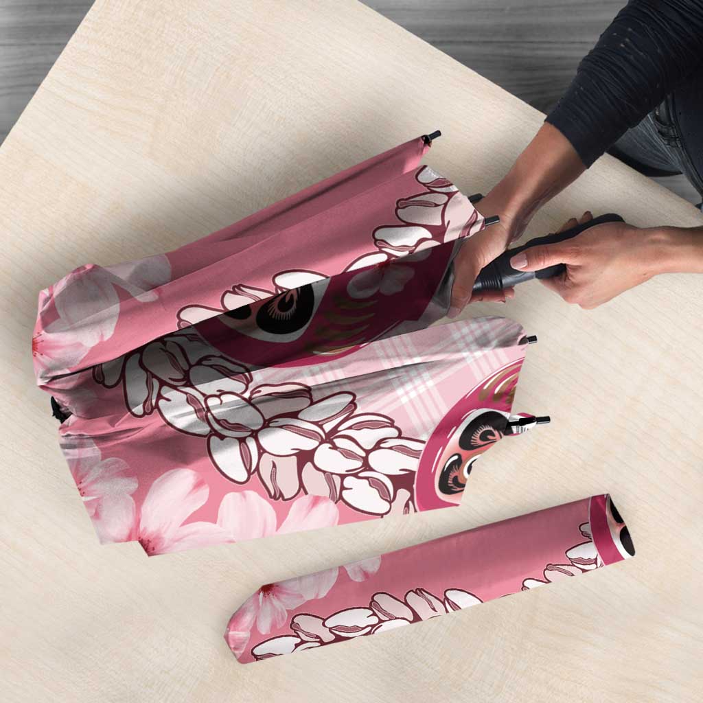 Japanese Daruma Doll Palaka Umbrella Cherry Blossoms With Shell Lei - Polynesian Pride