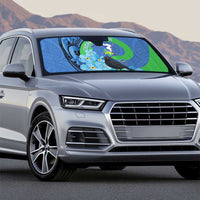 New Zealand Chatham Islands Auto Sun Shade Wharekauri Forget Me Not With Black Robin - Polynesian Pride