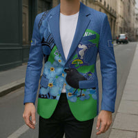 New Zealand Chatham Islands Blazer Wharekauri Forget Me Not With Black Robin - Polynesian Pride